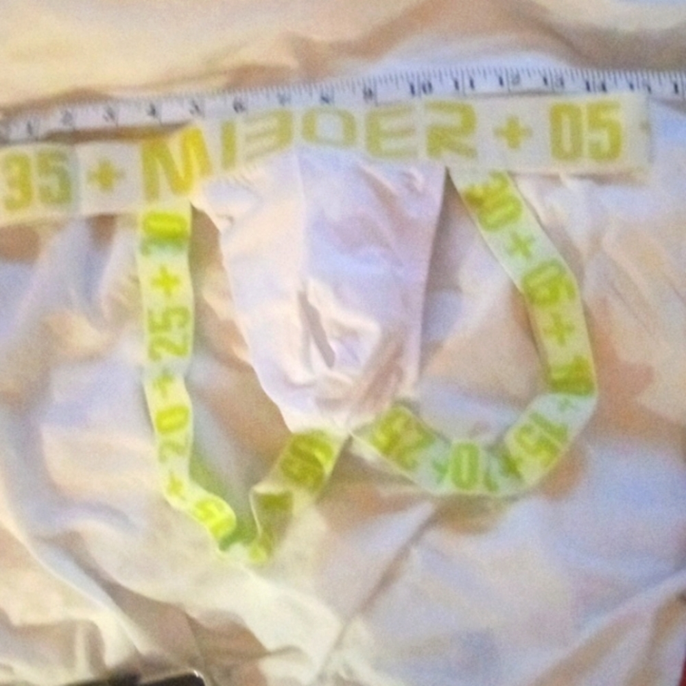 White with lite Lime Jockstrap size XXL unable to type Brand.